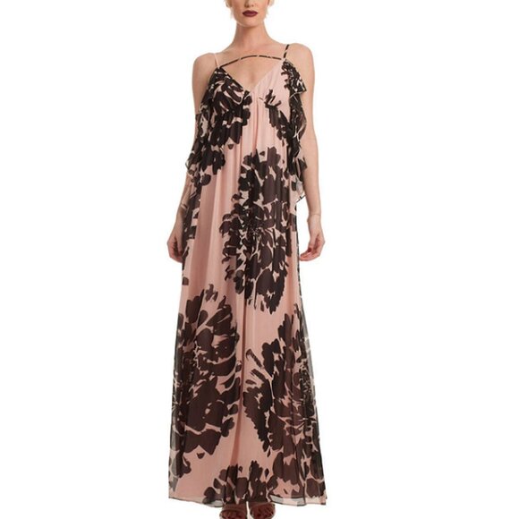 Trina Turk Classified Silk Floral Print Maxi Dress